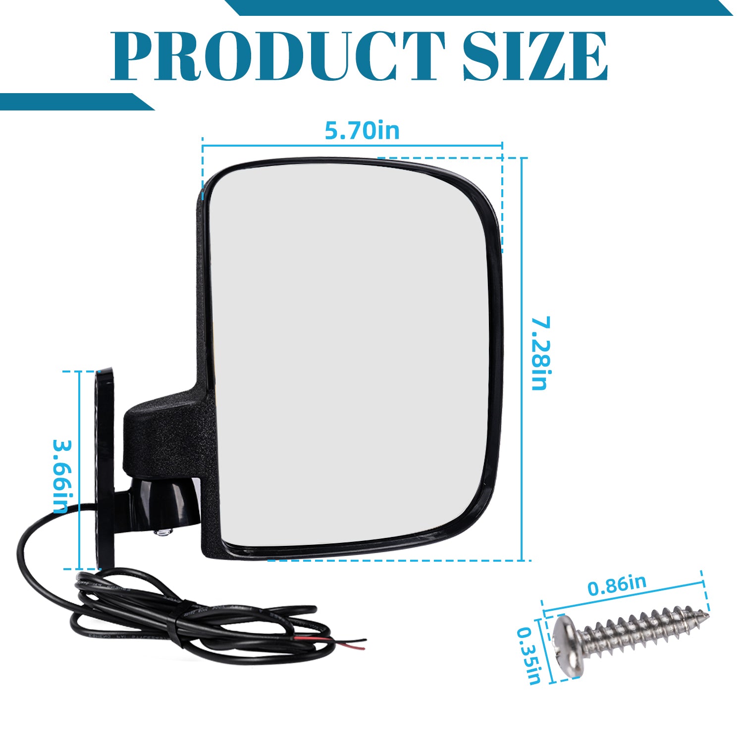 Universal Golf Cart Side Rear View Mirror with Turn Signal for Club Car EZGO Yamaha |Drive-up