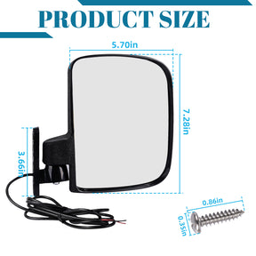 Universal Golf Cart Side Rear View Mirror with Turn Signal for Club Car EZGO Yamaha |Drive-up