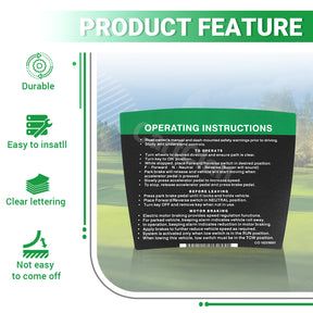 Golf Cart Steering Wheel Sticker/Dashboard Sticker Kit, for Club Car Precedent & DS Elec Models, OEM #102518001, 101621601 |Drive-up