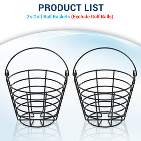 Golf Ball Basket, Golf Ball Container Bucket with Handle, Holds 45 Balls, 2 Pack  |Drive-up