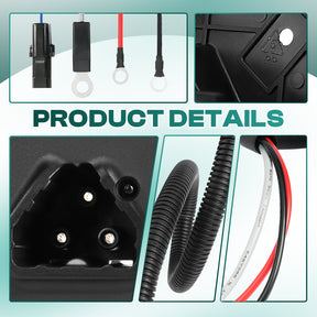 Golf Cart 48V Charger Receptacle for EZGO RXV and Delta-Q Battery EZGO Charging Port with Wires |Drive-up