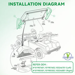 Arm Rest Hip Restraint for Club Car DS 2000-up Gas & Electric | Drive-up