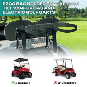 Drive-up Golf Cart Bag Holder Bracket for EZGO TXT 1994-Up Gas and Electric Golf Cart Bag Strap Rack Assembly OEM 71851-G01