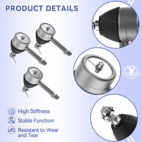 Golf Cart Ball Joint Kit-Club Car DS Tie Rod End Set of 3, Club Car DS Tie Rod End with Grease Fitting |Drive-up