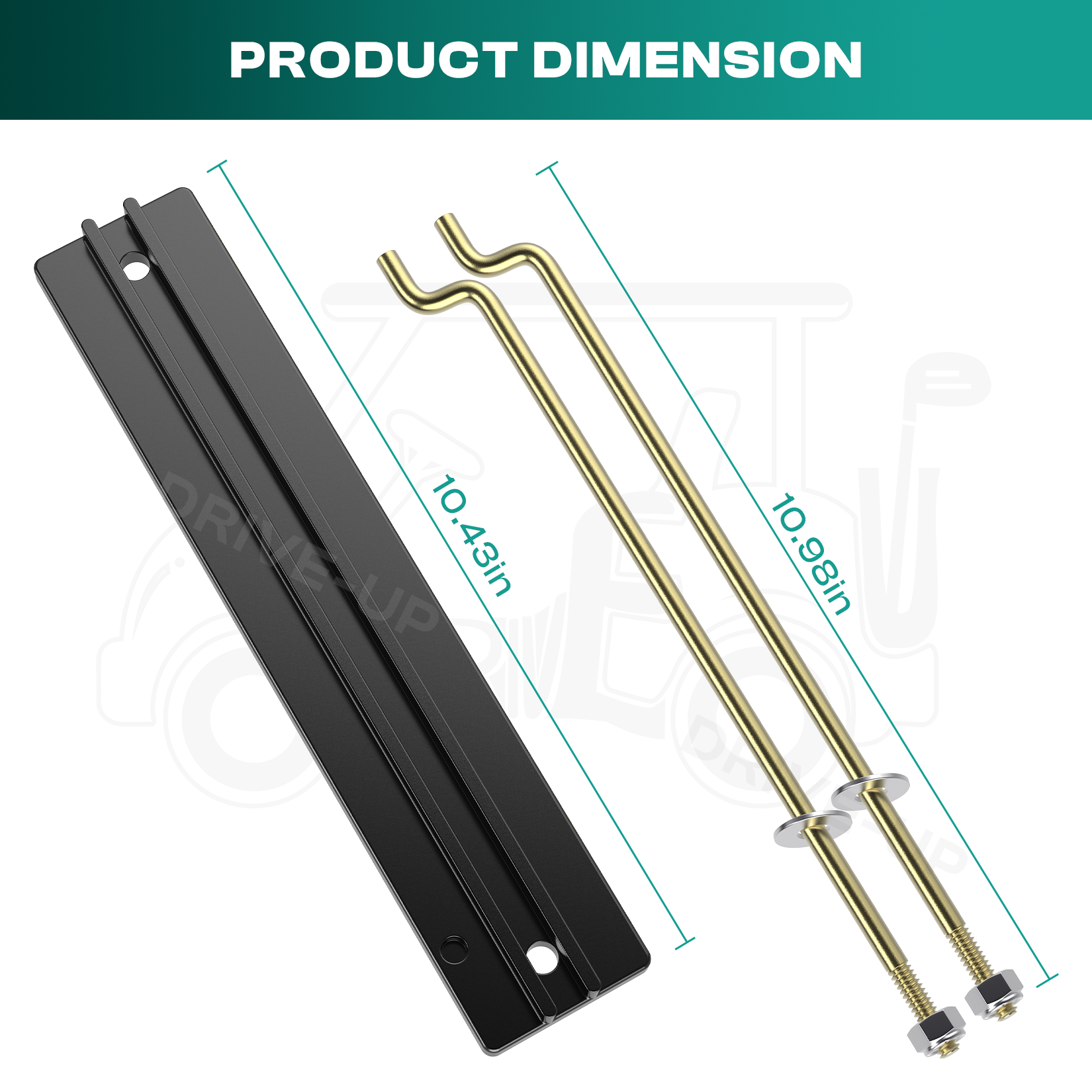 Golf Cart Battery Hold Down Plate with Rods Kit for Club Car DS and Carryall Electric Modles |Drive-up