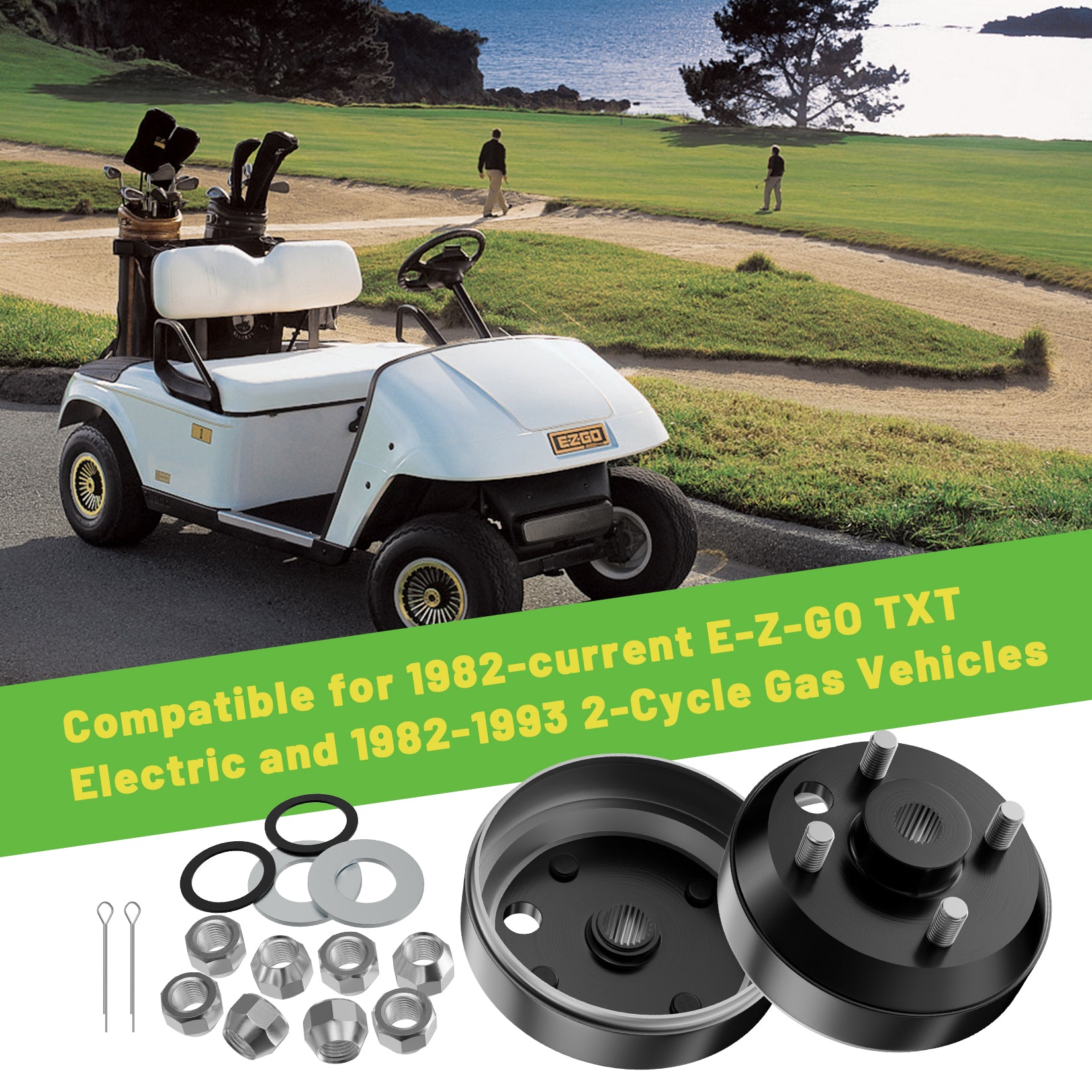 Golf Cart Brake Drum Hub Assembly for EZGO TXT 1982-Up - 2 Packs | Drive-up