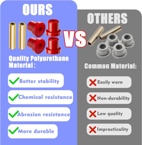 Drive-up Golf Cart Bushings Kit for Club Car DS, Front Leaf Spring Bushings Red Polyurethane