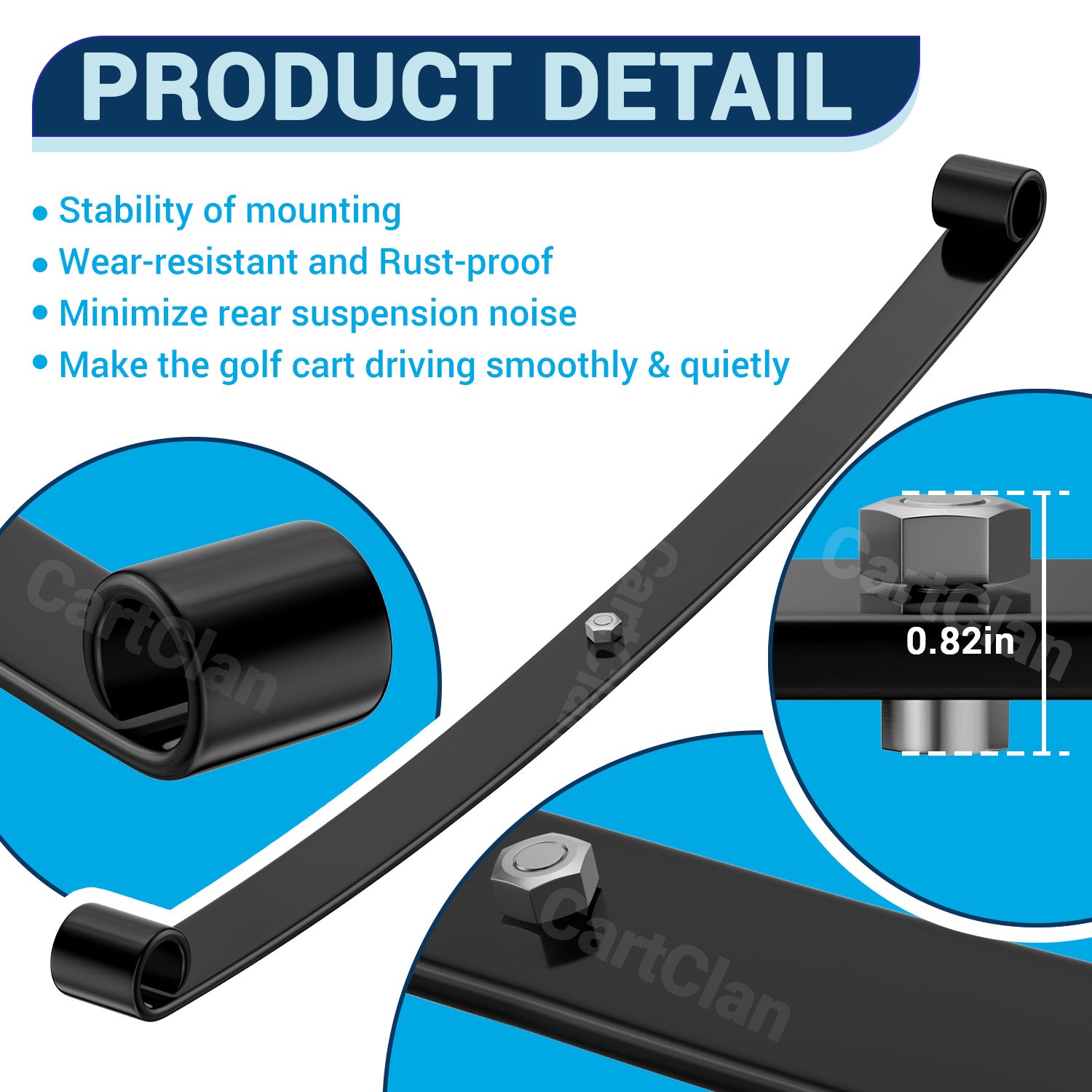 Club Car Rear Leaf Spring Kit, Golf Cart Rear Leaf Spring Kit Suitable for DS, OEM #1012180, 1015583 |Drive-up