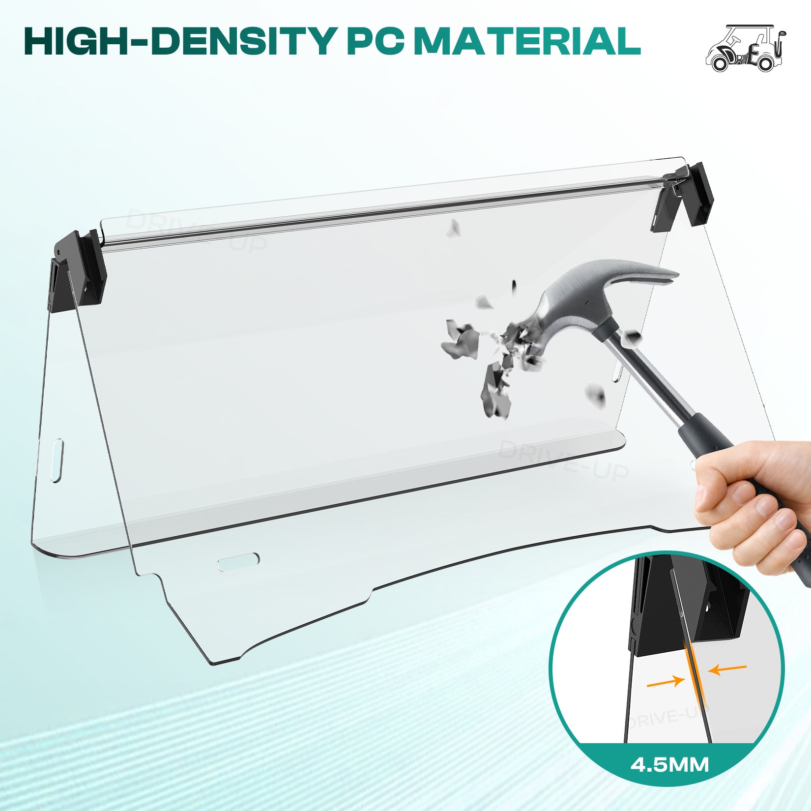 Golf Cart EZGO TXT Windshield For DCS, PDS 1995-2013 G&E Models, Clear Down Windshield Foldable Anti-UV Protection and Impact Resistant |Drive-up