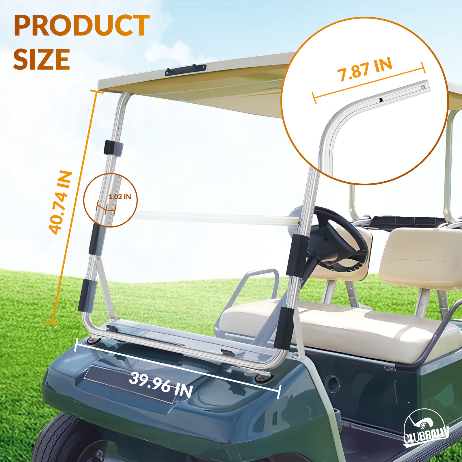 Golf Cart Top Strut Brackets for Club Car DS & Carryall 1982-2000 | Drive up