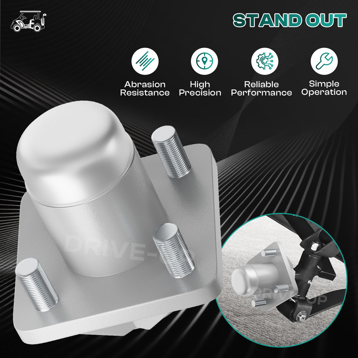 Golf Cart Front Wheel Hub Assembly with Hub Bearing Fits EZGO RXV(2Pcs) |Drive-up