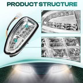 Golf Cart LED Headlights For EZGO RXV 2008-2015 G&E Models, OEM 607439-1, 607438-1 |Drive-up