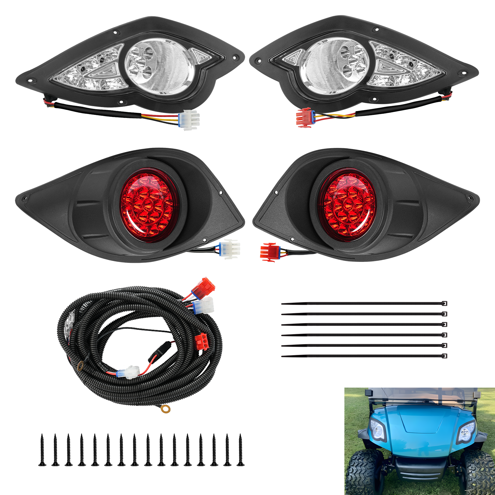 Yamaha Golf Cart Lights LED Light Kit G29 2007-2016 |Drive-up