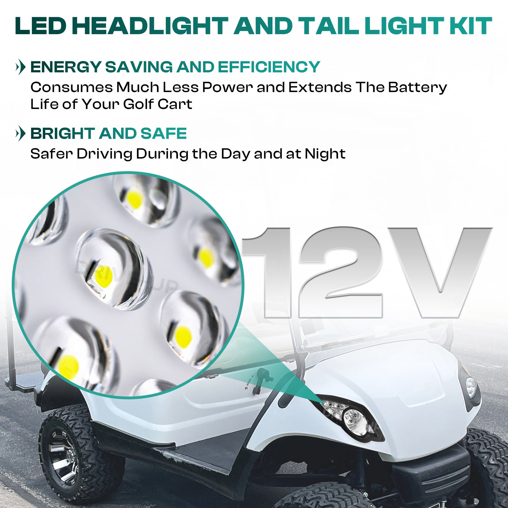 Yamaha Golf Cart Lights LED Light Kit G29 2007-2016 |Drive-up