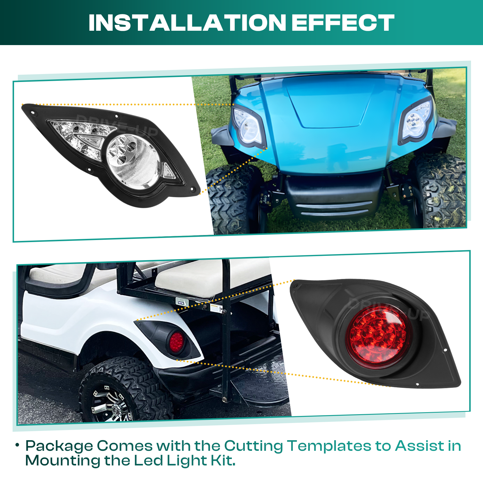 Yamaha Golf Cart Lights LED Light Kit G29 2007-2016 |Drive-up