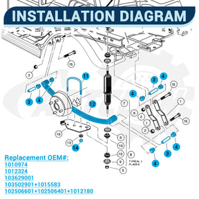 Club Car Rear Leaf Spring Kit, Golf Cart Rear Leaf Spring Kit Suitable for DS, OEM #1012180, 1015583 |Drive-up