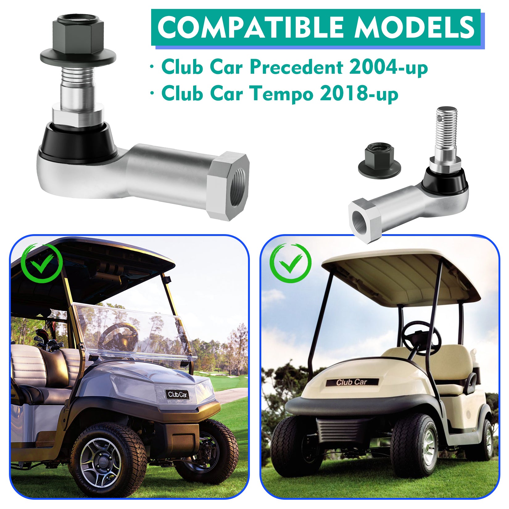 Club Car Tie Rod End Set - Fits Precedent 2004-Up & Tempo 2018-Up Golf Carts | Drive-up