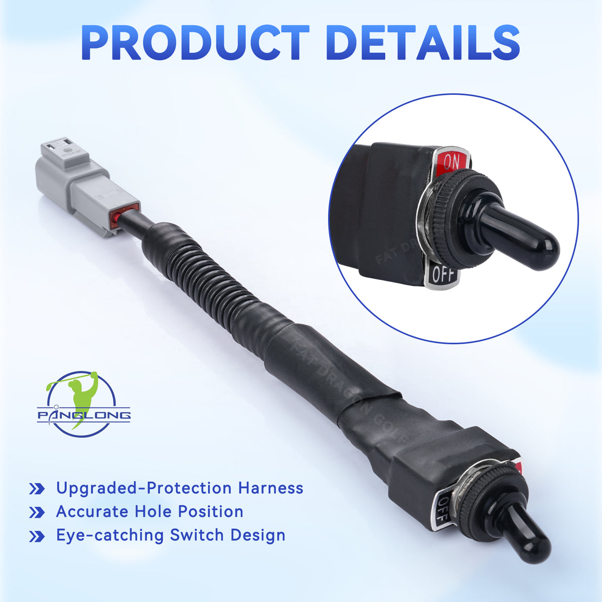 Golf Cart 48V Tow Run Switch, Include Switch and Harness, Suitable for 1995-UP 48V Club Car DS Electric Golf Cart |Drive-up