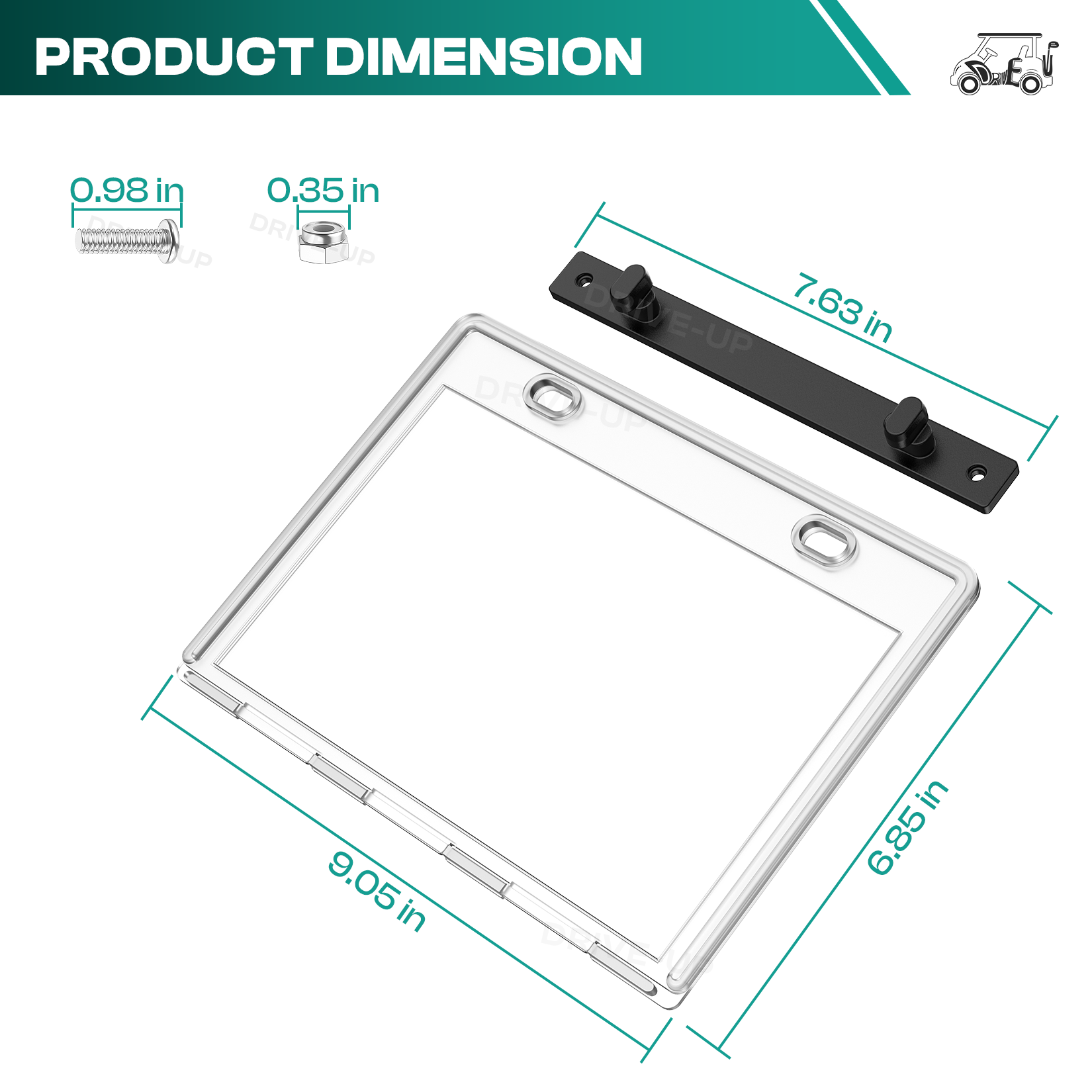 Golf Cart Transparent Hinged Message Holder for Club Car Models 10Pcs | Drive-up