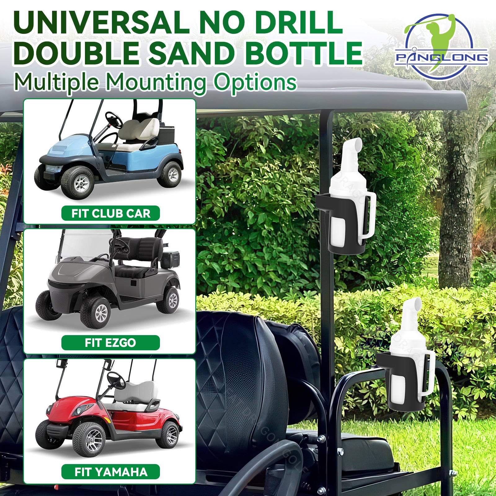 Universial Golf Cart Sand Bottle with Handle - 2PCS | Drive up
