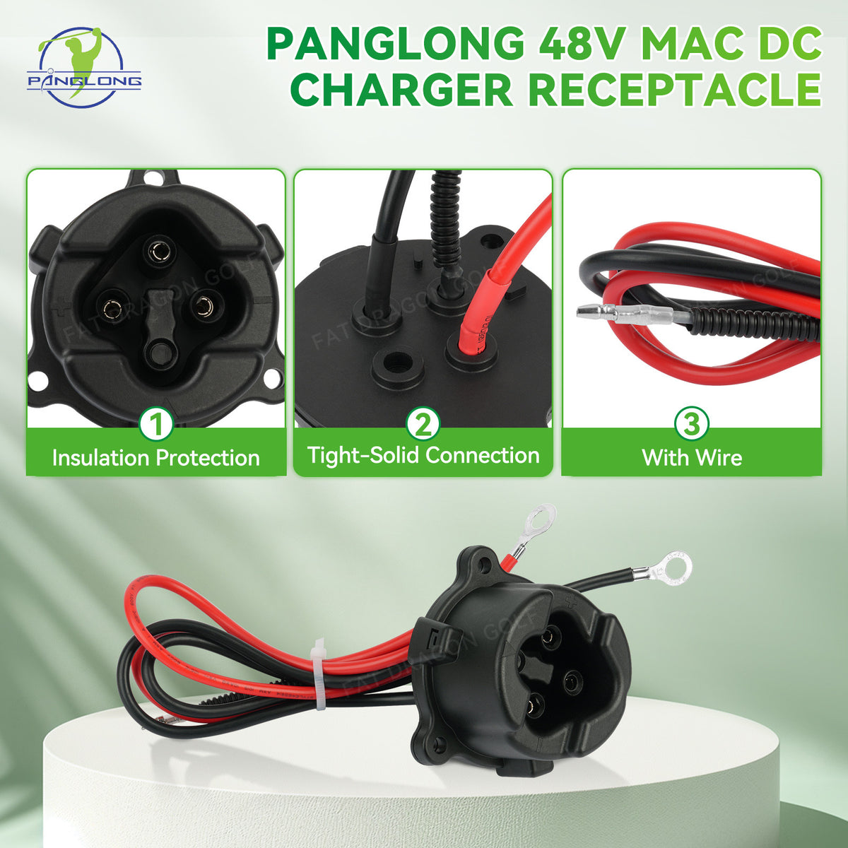48V MAC DC Charger, Plug Powerwise Receptacle for Yamaha Electric 2011-2017 G29 |Drive-up