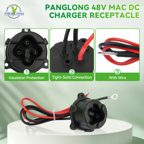 48V MAC DC Charger, Plug Powerwise Receptacle for Yamaha Electric 2011-2017 G29 |Drive-up