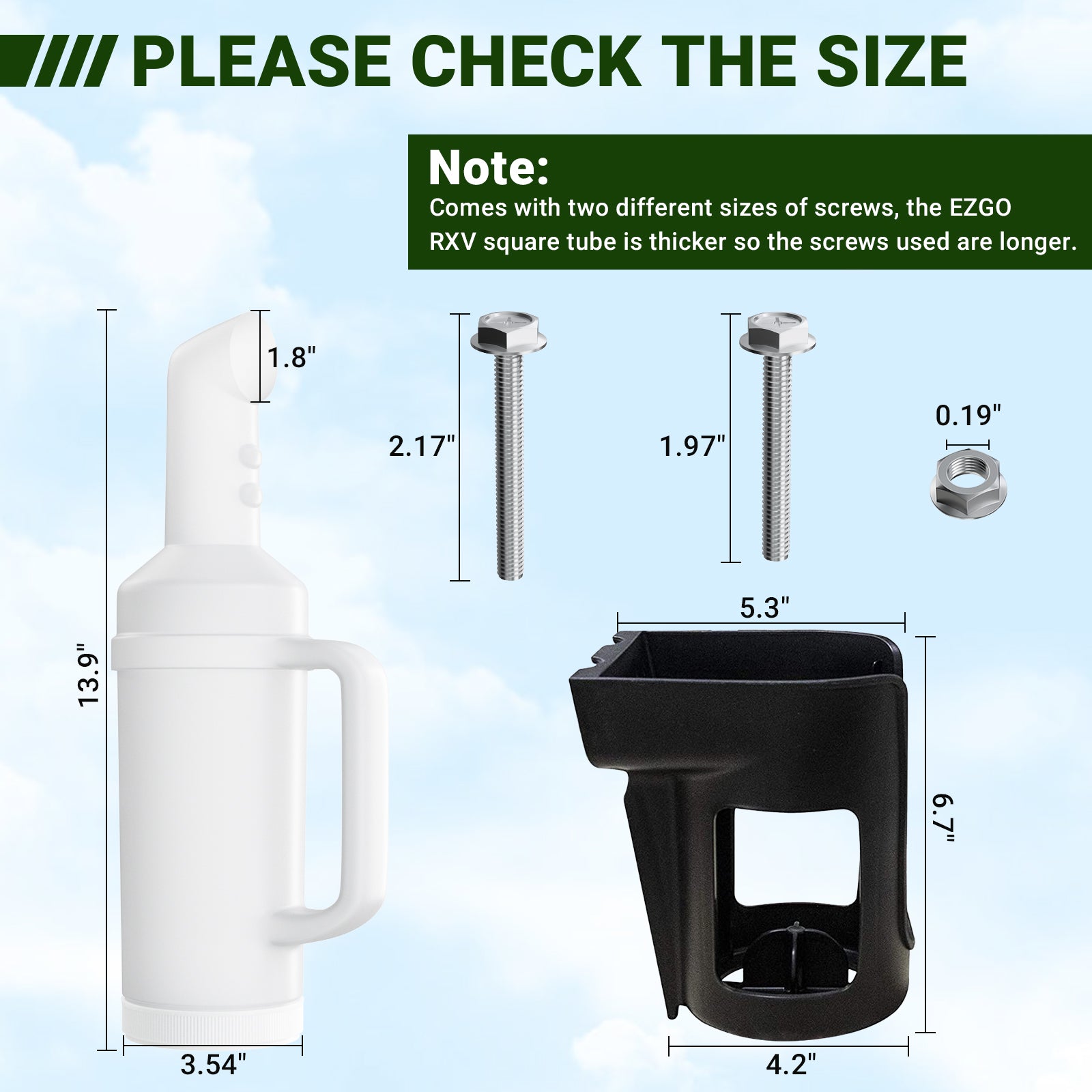 Universal Golf Cart Sand Bottle for EZGO, Club Car & Yamaha | Drive-up