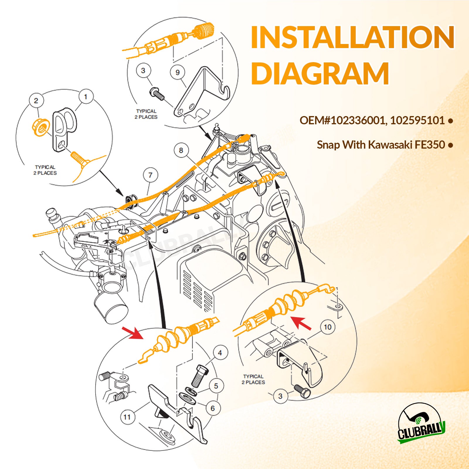 Club Car Precedent 2011-2015 Governor & Accelerator Throttle Cable | Drive-up