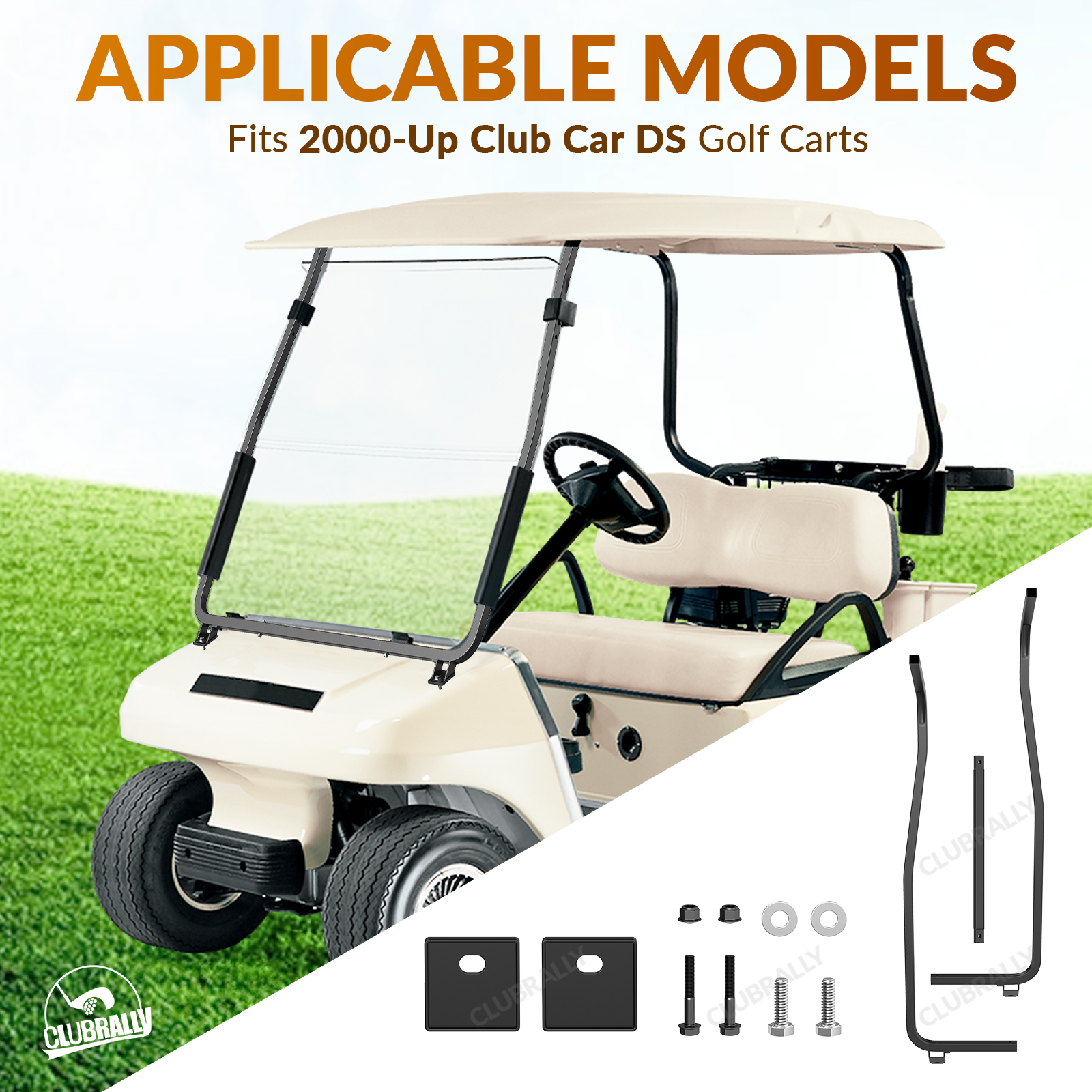 Front Strut Brackets Kit Fits 2000-Up Club Car DS | Drive-up