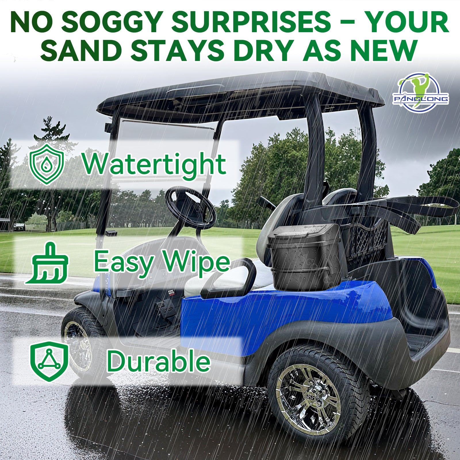 Large Capacity Sand Bucket with Bracket fits for 2004-UP Club Car | Drive-up