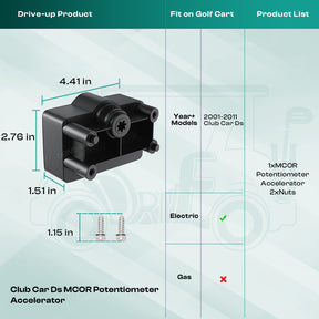 Club Car DS MCOR Potentiometer Accelerator, MCOR Motor Controller for Golf Cart Electric 2001-2011 Golf Cart |Drive-up