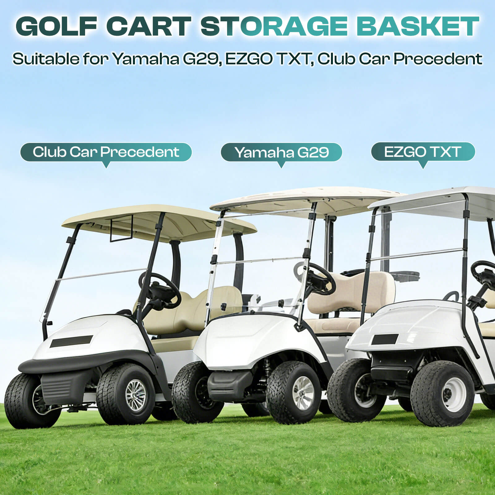 Universal Front Storage Basket for Golf Carts