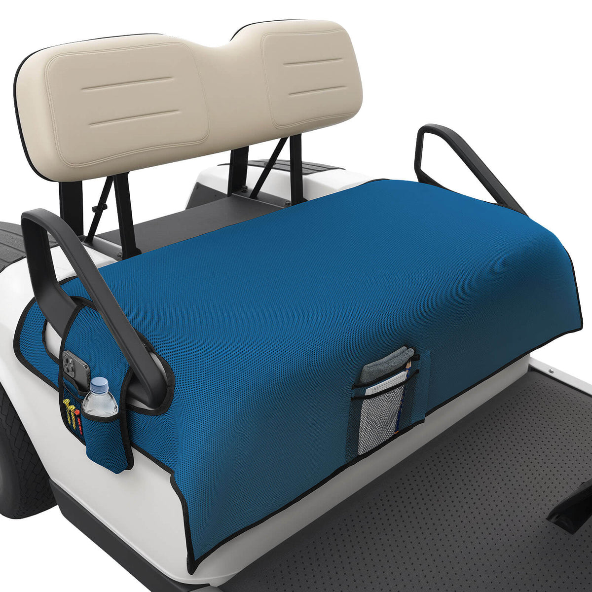 Navy Blue All-Season Golf Cart Seat Covers with Storage Pockets