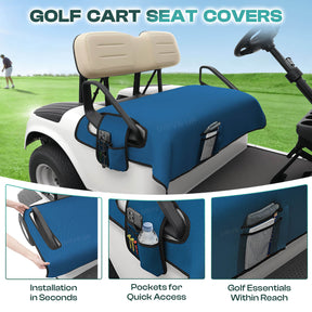 All-Season Golf Cart Seat Covers with Storage Pockets