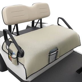 Light Beige All-Season Golf Cart Seat Covers with Storage Pockets