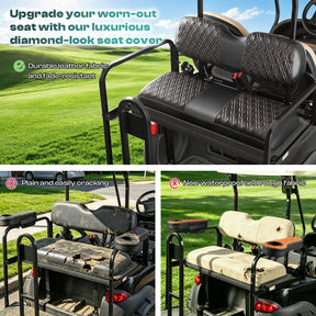 Universal Premium PVC Rear Seat Cover Set for 2+2 Golf Carts – 4 Design Options | DRIVE UP