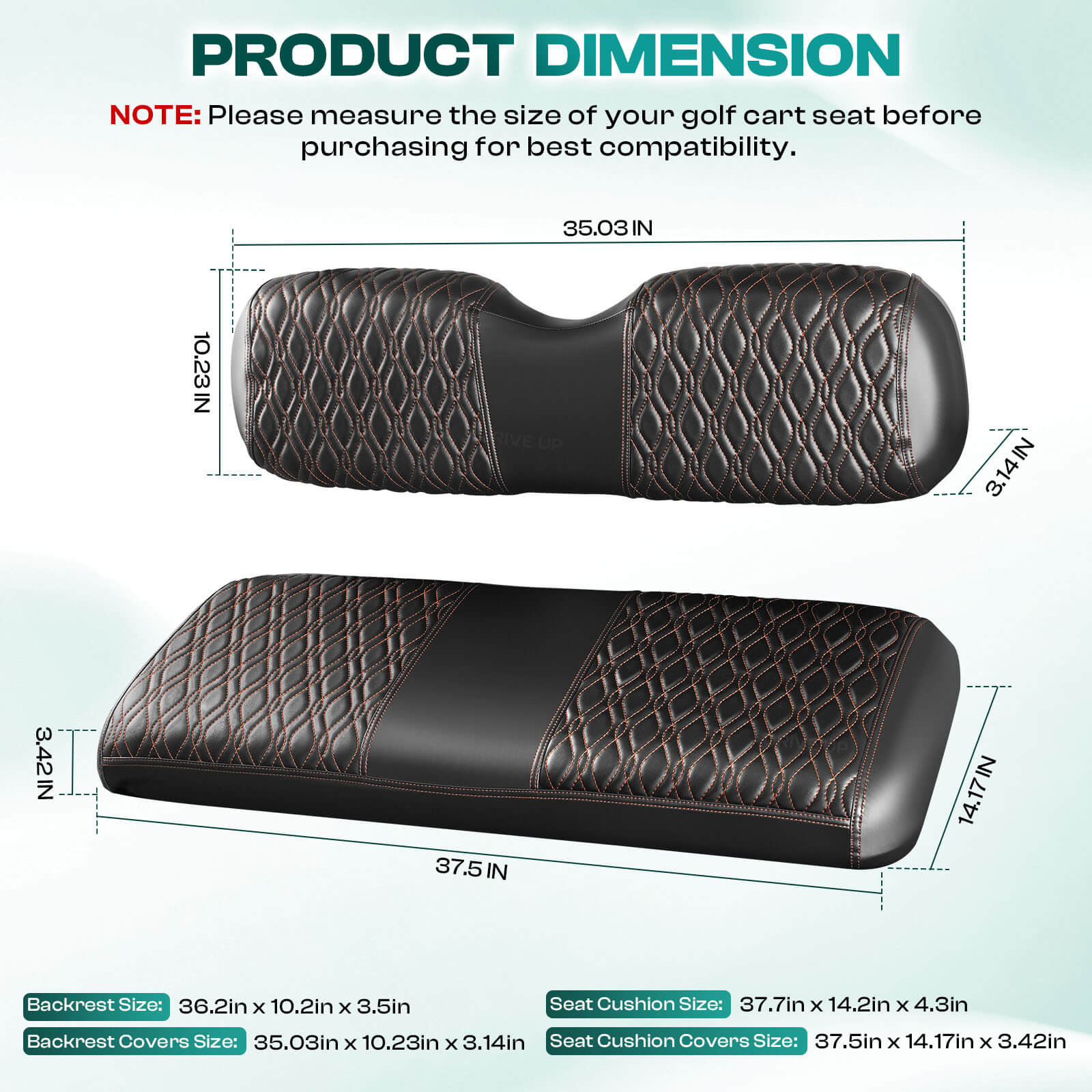 Universal Premium PVC Rear Seat Cover Set for 2+2 Golf Carts – 4 Design Options | DRIVE UP
