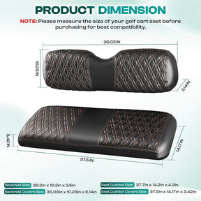 Universal Premium PVC Rear Seat Cover Set for 2+2 Golf Carts – 4 Design Options | DRIVE UP