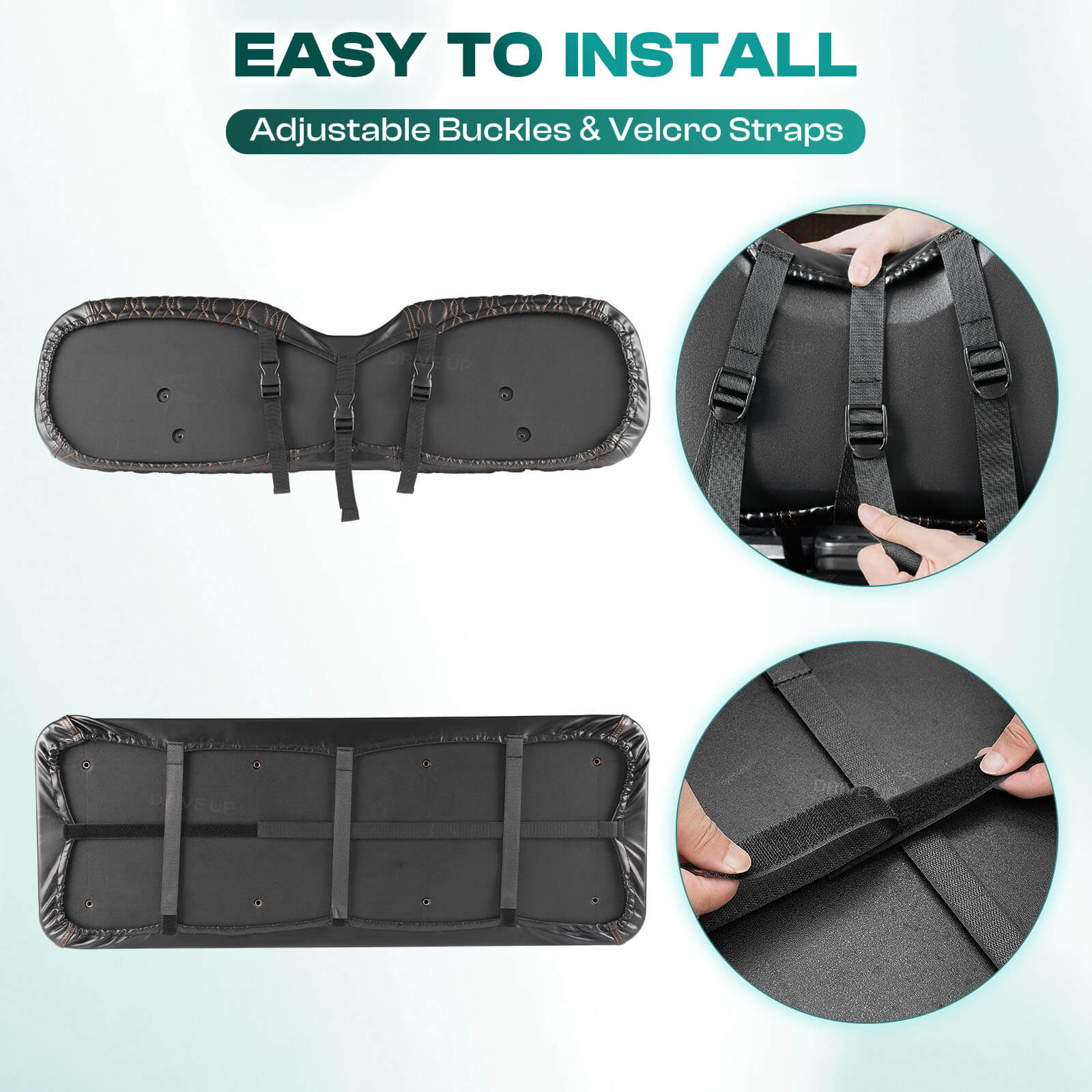 Universal Premium PVC Rear Seat Cover Set for 2+2 Golf Carts – 4 Design Options | DRIVE UP