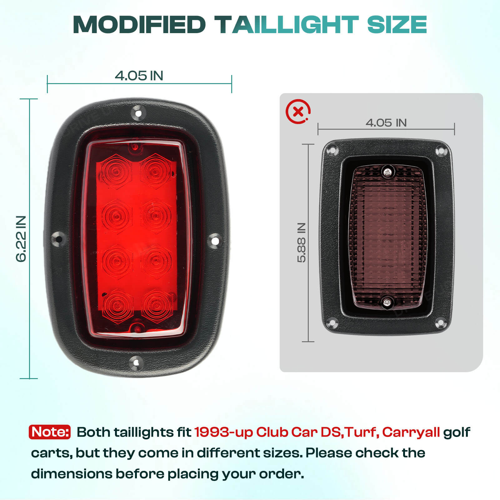 Golf Cart LED Light Kit 12 Volt Headlight & Taillight Assembly For Club Car DS 1993-Up