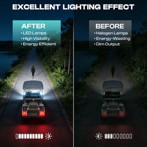 Golf Cart LED Light Kit 12 Volt Headlight & Taillight Assembly For Club Car DS 1993-Up