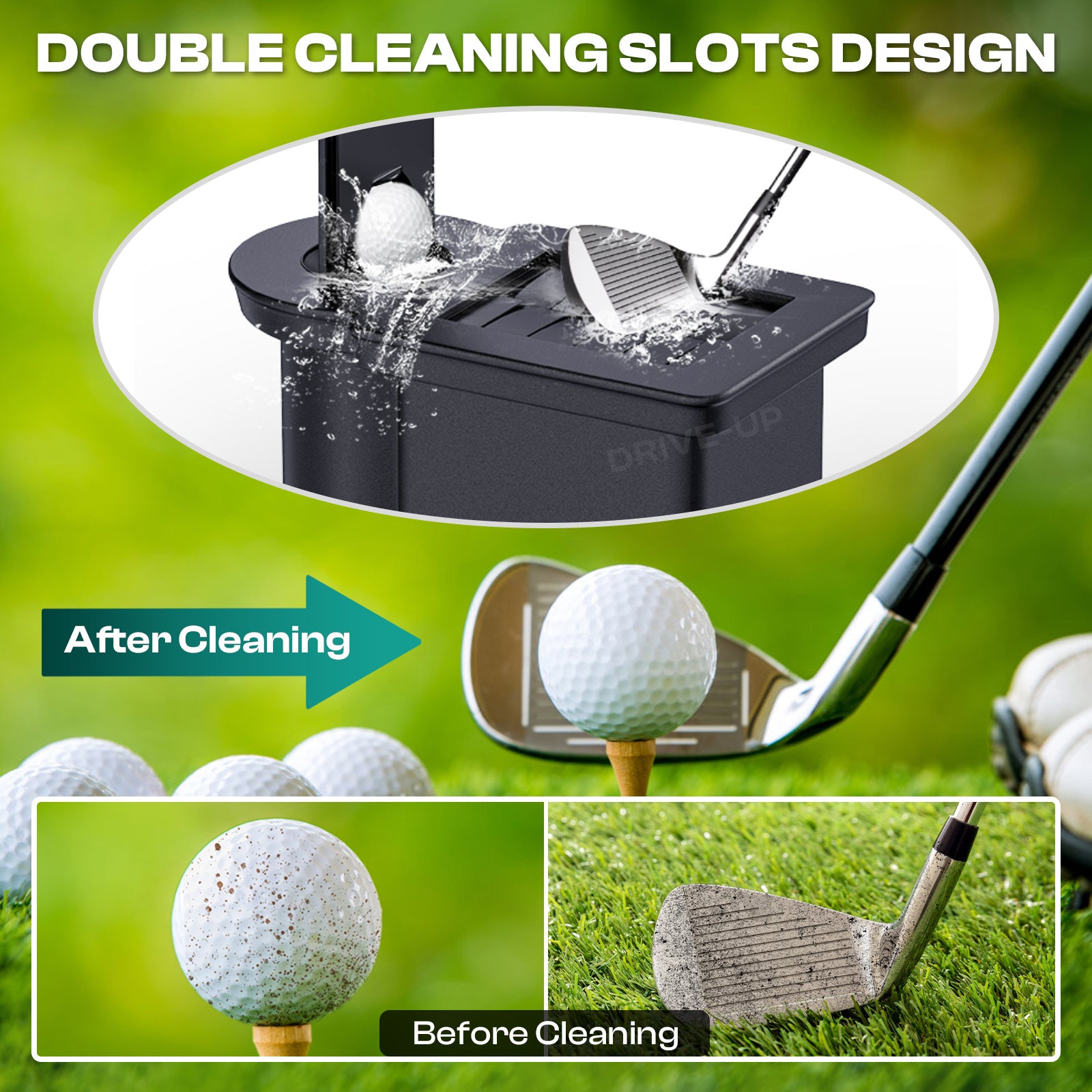 Golf Cart Ball Washer and Club Cleaner Kit, for Club Car Precedent, Tempo, Onward G&E Golf Carts, OEM 103662801 |Drive-up