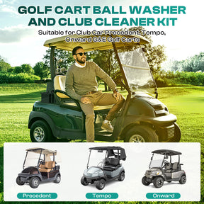 Golf Cart Ball Washer and Club Cleaner Kit, for Club Car Precedent, Tempo, Onward G&E Golf Carts, OEM 103662801 |Drive-up