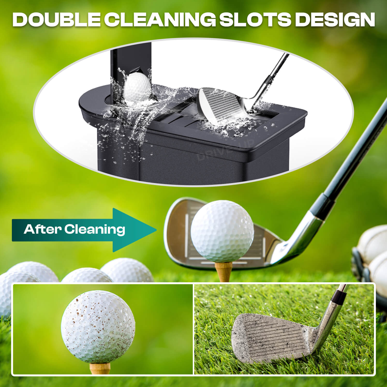 golf cart ball and club washer