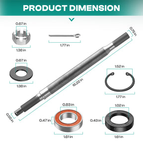 EZGO RXV Rear Spline Axle Shaft for Electric Golf Cart 2008-Up Passenger Side OEM 620341 614209 |Drive-up