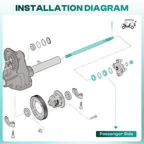 EZGO RXV Rear Spline Axle Shaft for Electric Golf Cart 2008-Up Passenger Side OEM 620341 614209 |Drive-up