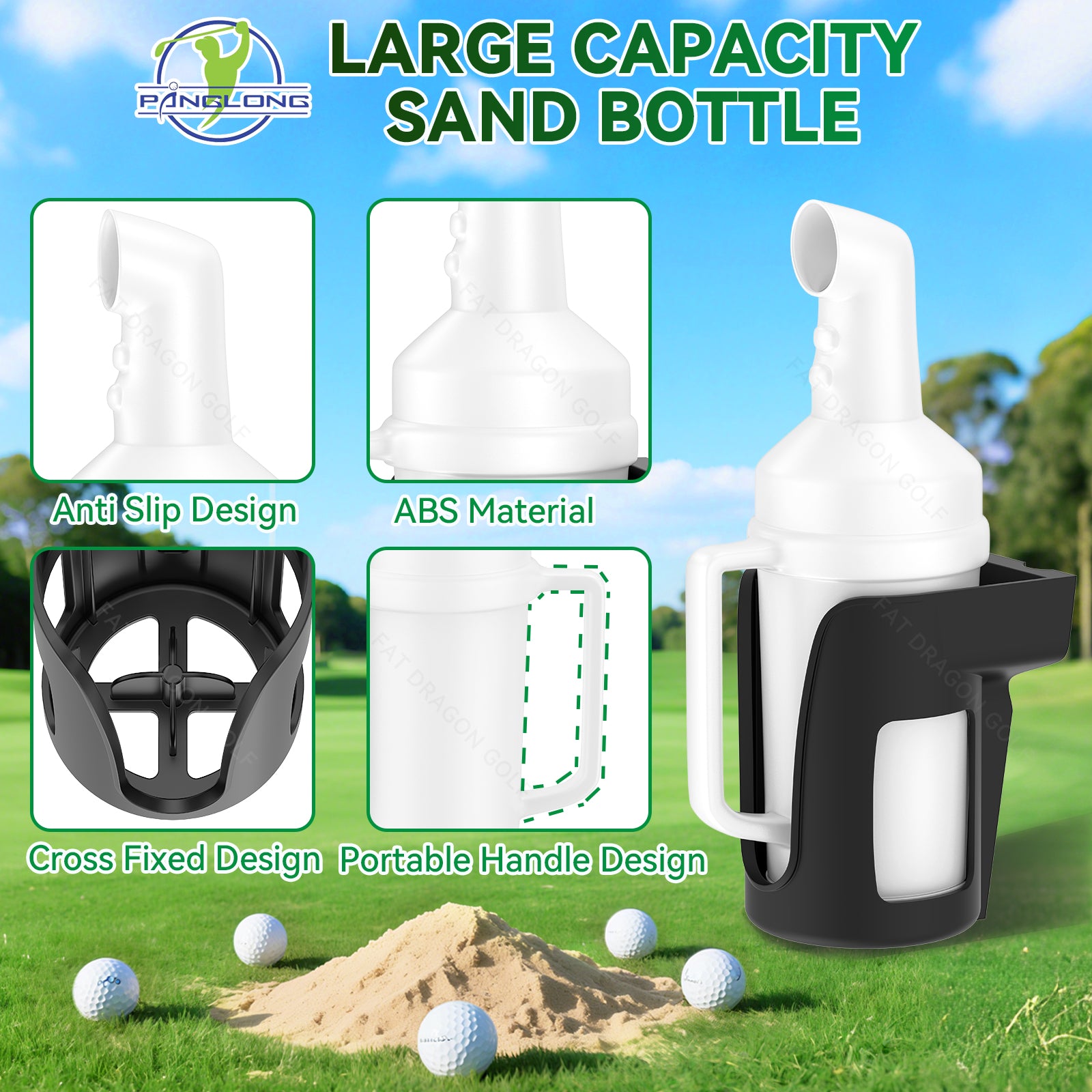 Drive-up Golf Sand Bottle for Club Car Precedent - 35oz Divot Sand Bottle | Drive up