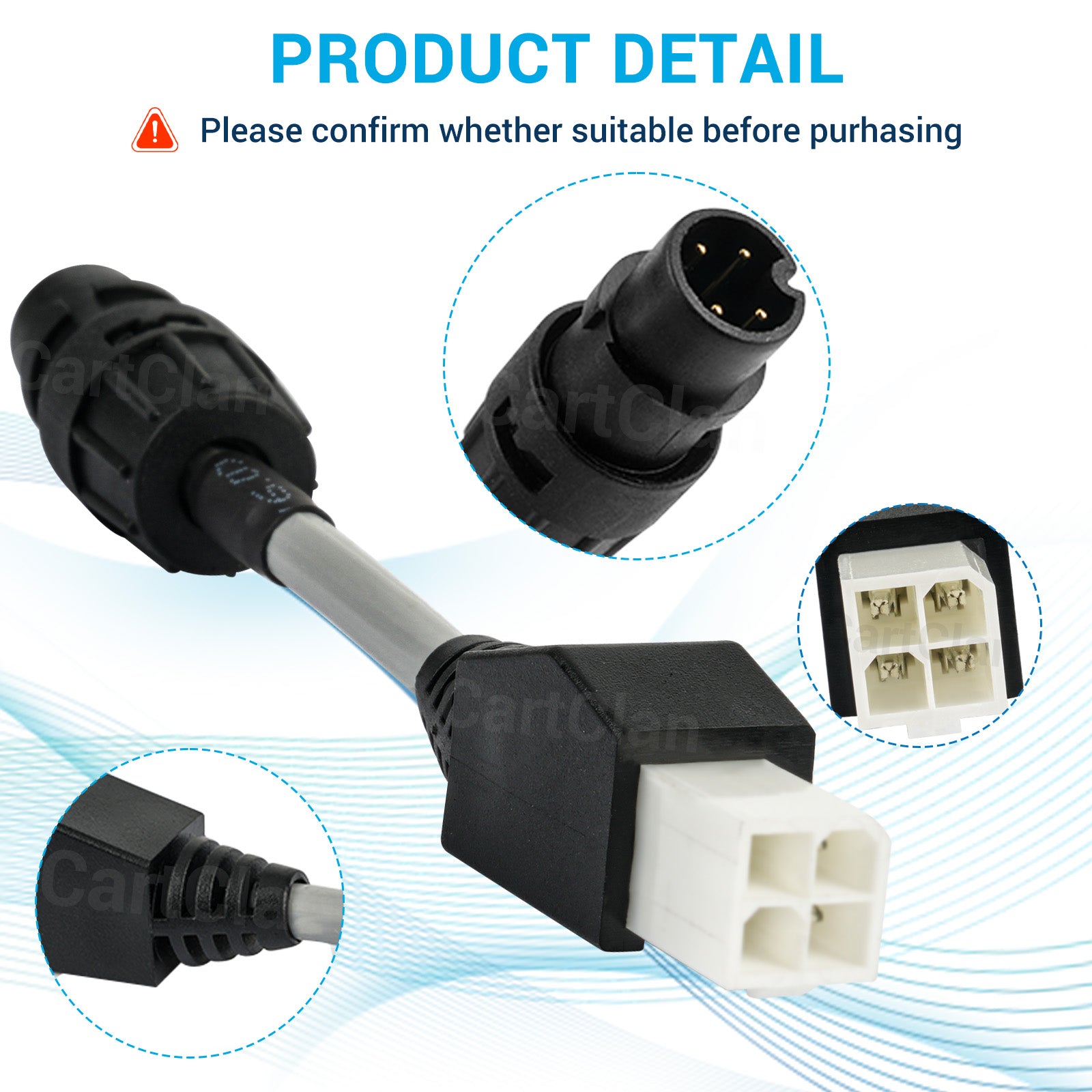 Programming Diagnostic Port Adaptor Suitable for Club Car Handheld Adapter 1307 Cable, 4 Pin Cable, Replace OEM# 102251501 |Drive-up