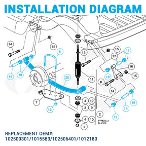 Golf Cart Rear Leaf Spring Kit Fits Club Car Precedent/Tempo/Onward | Drive-up