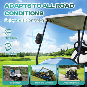 Universal Speaker Mount for Golf Carts & E-Bikes – Fits Yamaha/Club Car/EZGO with Adjustable Strap |Drive-up